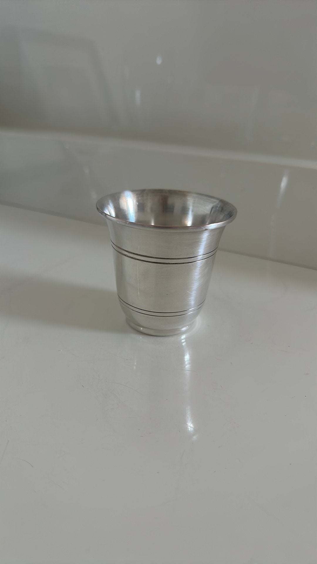 Zilverkleur borrelglas, Antiek en Kunst, Ophalen of Verzenden