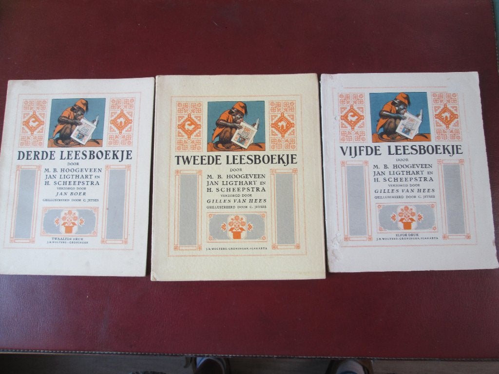 Tweede, derde en vijfde Leesboekje, door M. B. Hoogeveen, Ophalen of Verzenden, Gelezen, Overige niveaus, Nederlands