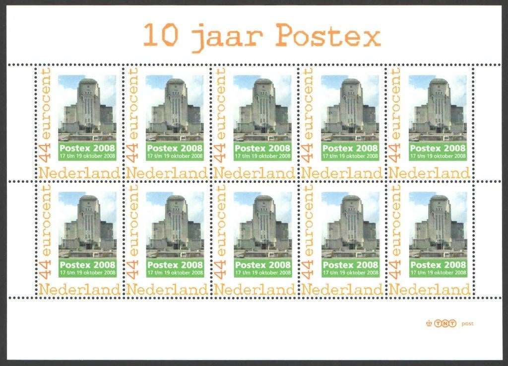 Postzegelbeursvelletje Postex 10 jaar 2008 (2), Ophalen of Verzenden, Na 1940, Postfris