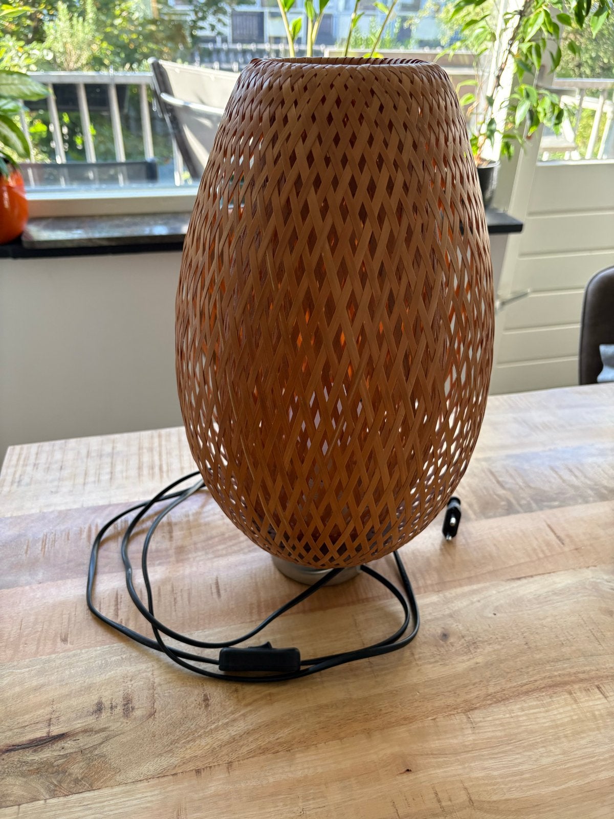 Sfeervolle Vintage IKEA Böja Tafellamp - Bamboe, Ophalen, Met schakelaar, Gebruikt, Vintage