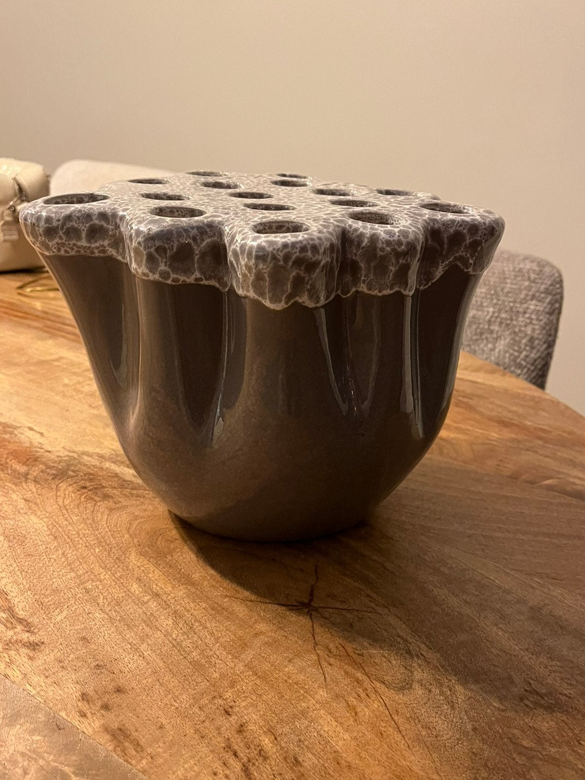 Te koop leuke bloemvaas, Ophalen, Rond, Binnen, Zo goed als nieuw