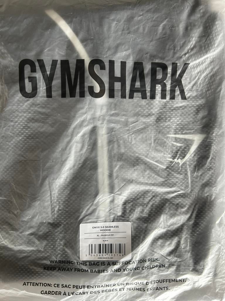 Gymshark Hoodie Onyx Zwart Lichtgrijs XL, Zwart, Ophalen of Verzenden, Algemeen, Maat 56/58 (XL)