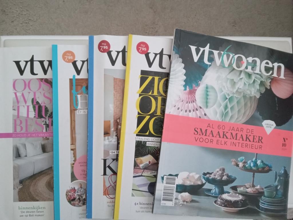 5x VTwonen magazines te koop - jaargang '23 en '24, Ophalen of Verzenden, Zo goed als nieuw, Damesbladen