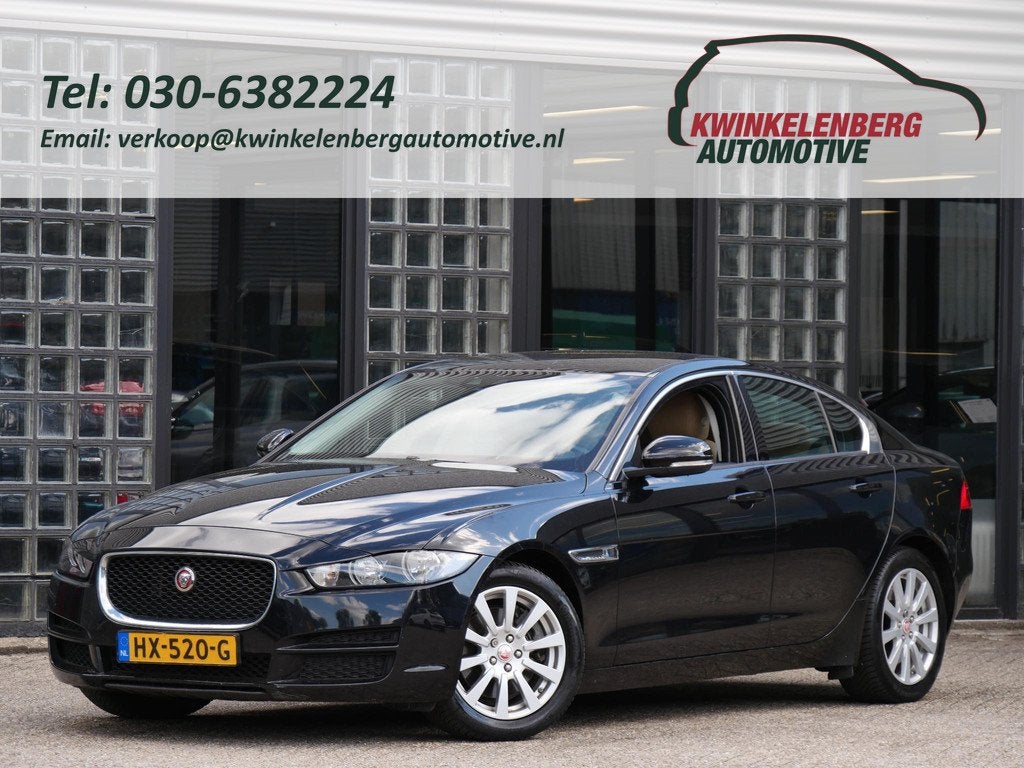 Jaguar XE 2.0 PRESTIGE/ BUSINESS PACK/ LEDER, Auto's, Jaguar, Euro 6, 4 cilinders, Zwart, Automatische klimaatregeling