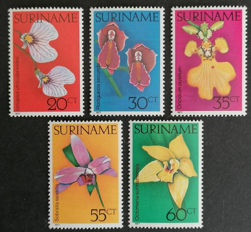 Suriname 1977 - ZB 49-53 - Orchideeën, Ophalen of Verzenden, Postfris