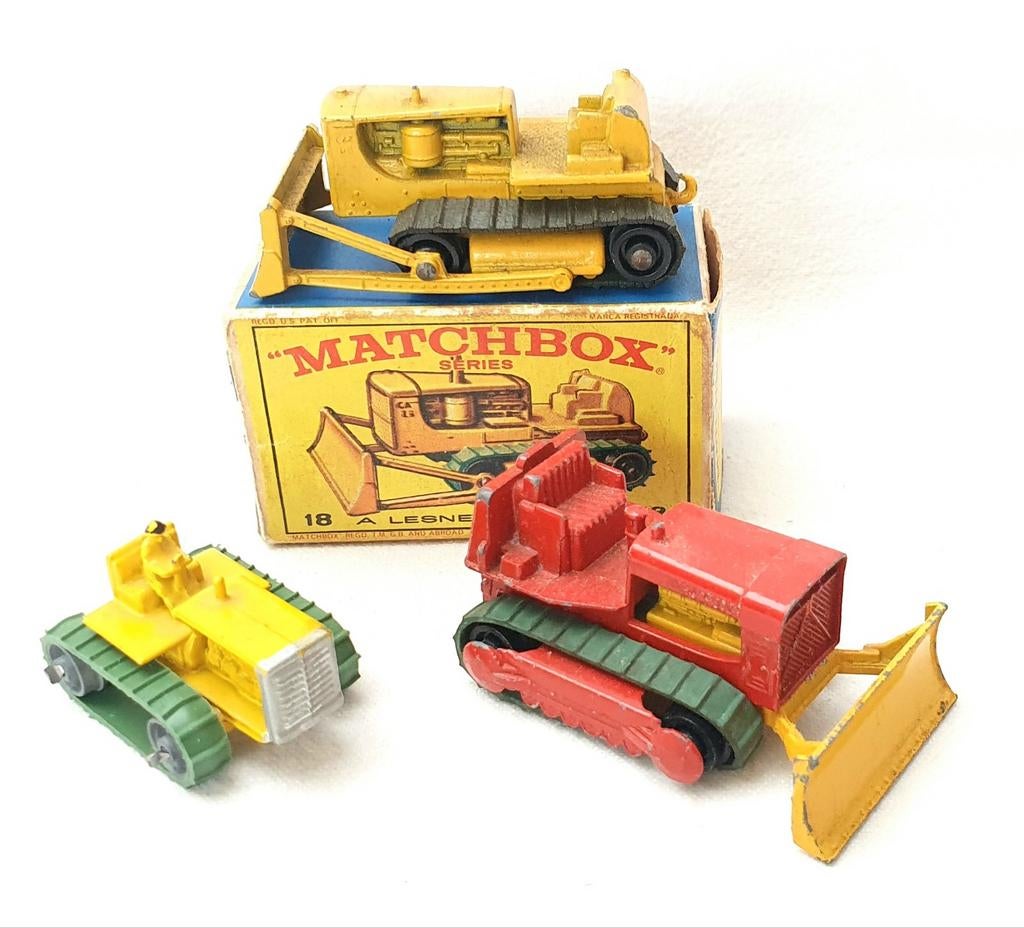 Matchbox Lesney Caterpillar D5 en D8 Shovel Bulldozer Set!, Ophalen of Verzenden, Gebruikt
