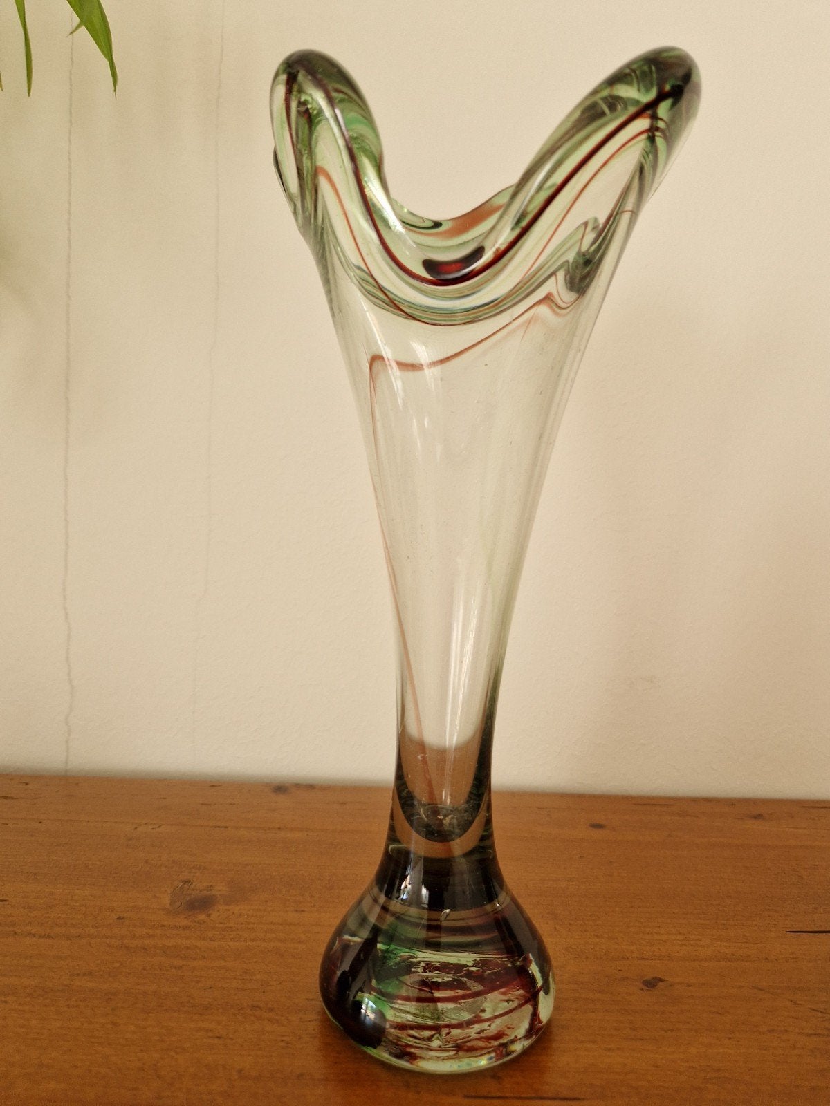 Murano vaas met golvende rand, Ophalen of Verzenden