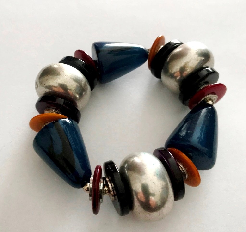 vintage Prachtige grote Lucite kralen armband, Sieraden, Tassen en Uiterlijk, Verzenden, Zo goed als nieuw, Overige materialen