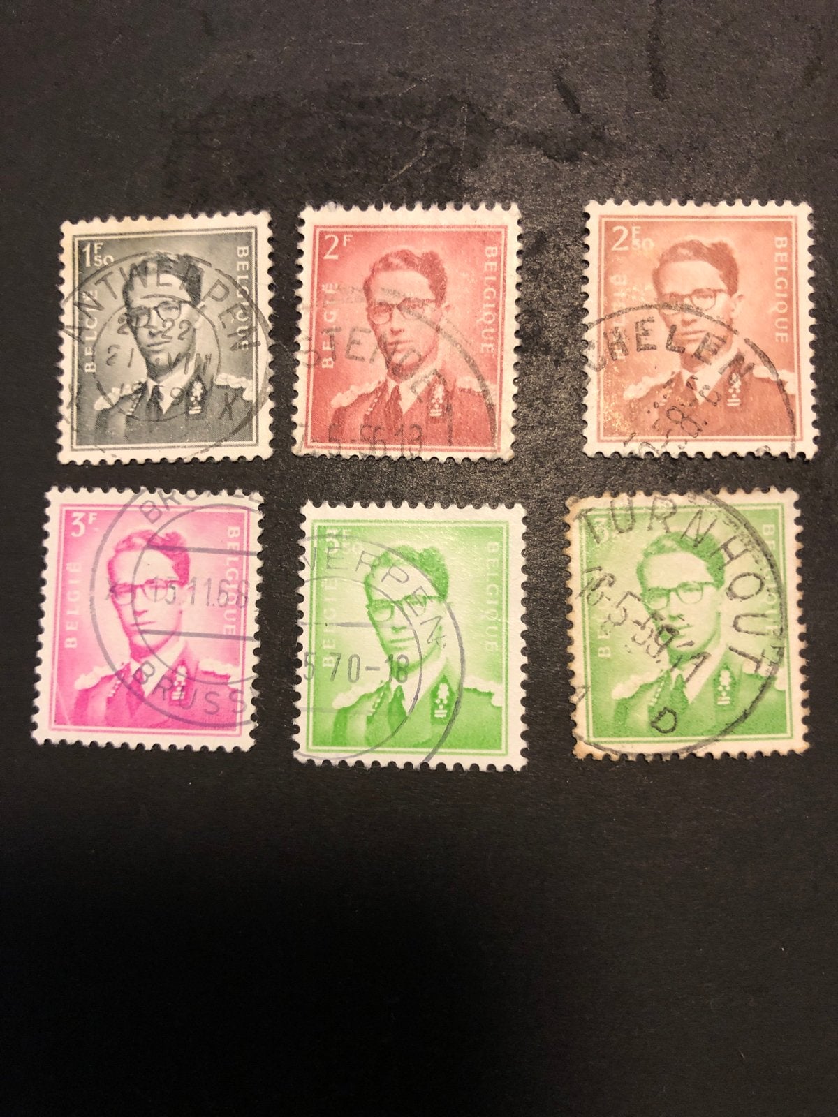 België kopjes Koning Boudewijn A gestempeld, Postzegels en Munten, Met stempel, Ophalen of Verzenden, Gestempeld, Gestempeld