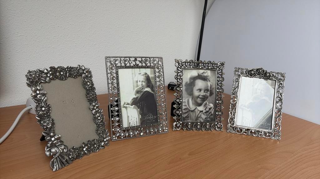 4 fotolijsten Clayre & Eef formaat 10x15 cm zilverkleurig, Ophalen of Verzenden, Zo goed als nieuw