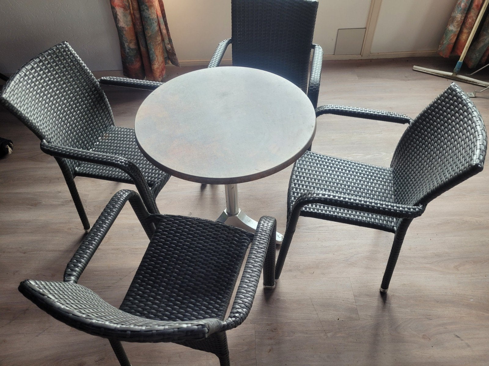 Terras set, Tuin en Terras, Ophalen, 4 zitplaatsen, Rotan, Zo goed als nieuw