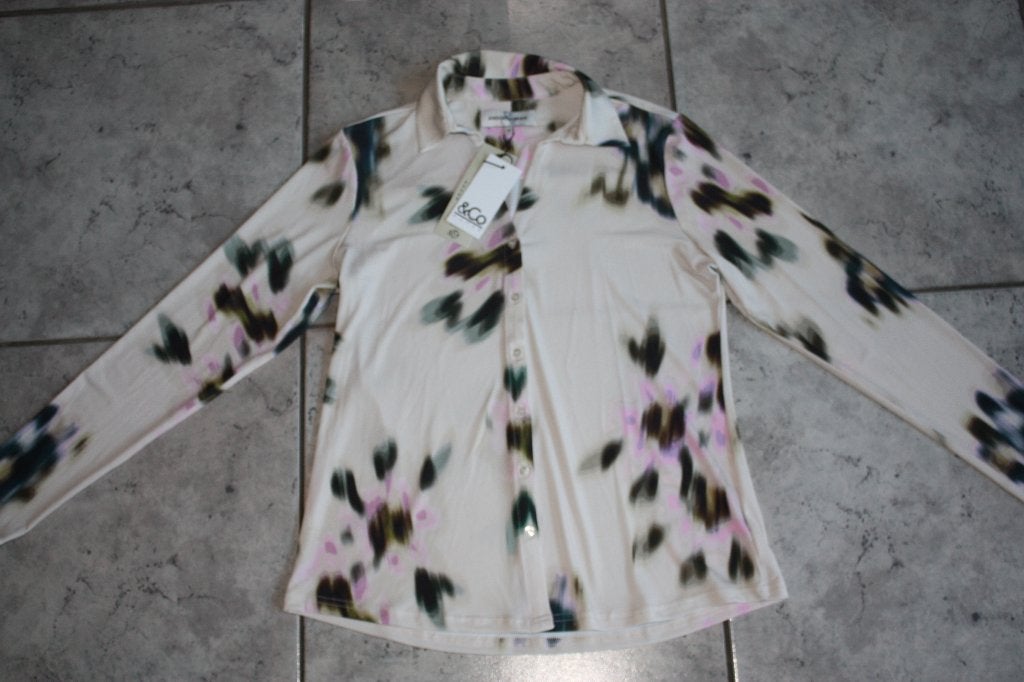 &Co Woman Fayan travelstof blouse M, Verzenden, Zo goed als nieuw, Maat 38/40 (M), Meerkleurig