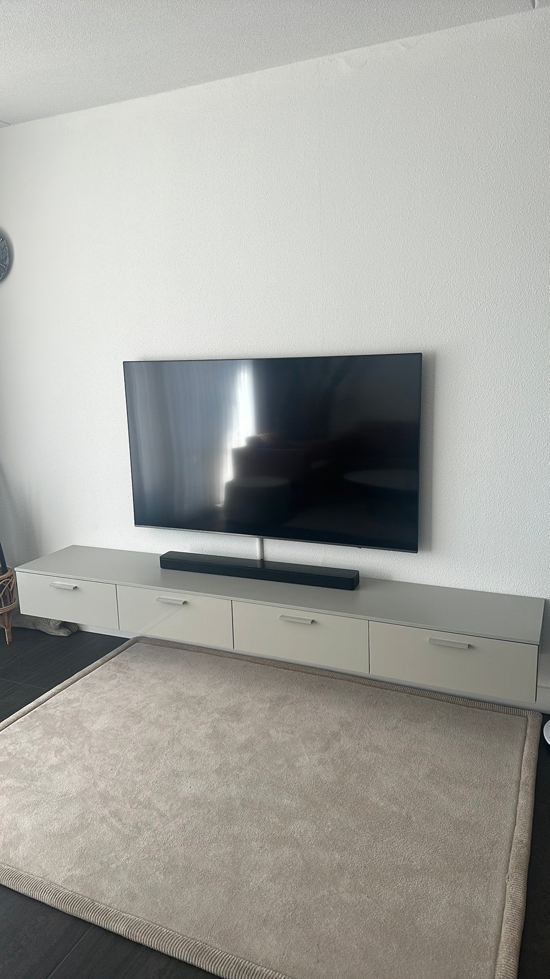 Tv meubel 240 cm kleur: greige GRATIS meenemen!, Ophalen, Zo goed als nieuw, 200 cm of meer, Minder dan 100 cm