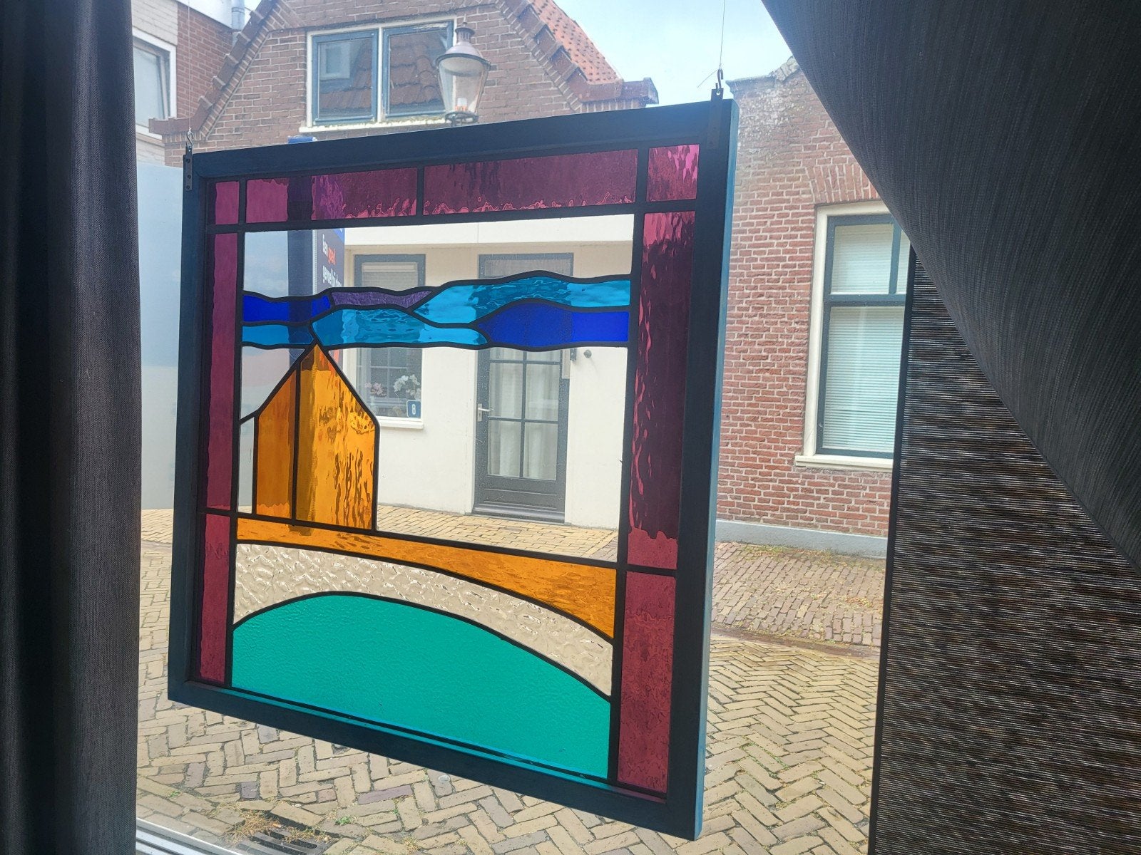 Glas in lood voorzetramen 2x, Ophalen