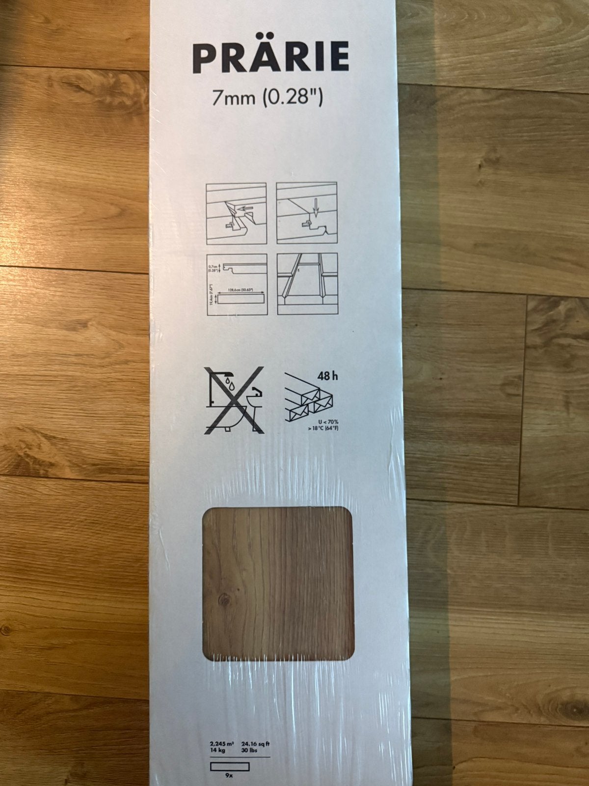 Ongeopend pak Ikea Prarie laminaat, Doe-het-zelf en Verbouw, Ophalen, 50 tot 150 cm, Zo goed als nieuw, Minder dan 5 m²