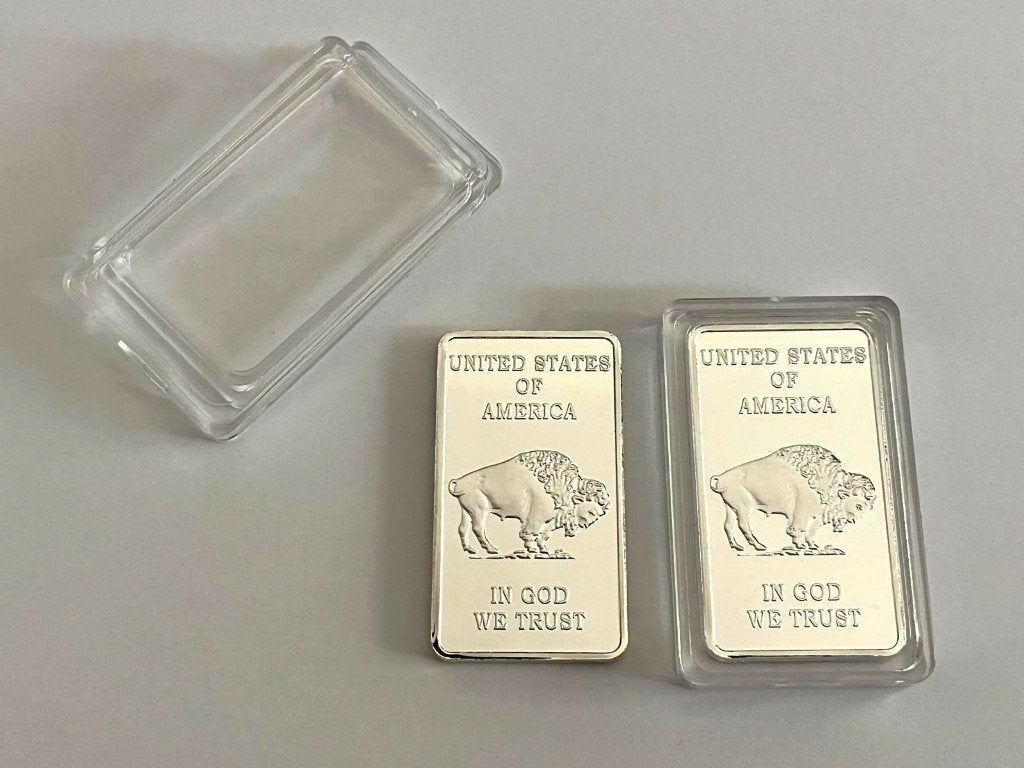 2 Troy Ounce 999 Zilverbaartjes USA "In God We Trust", Verzenden, Zilver