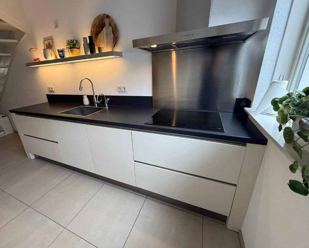 ✨MODERNE KEUKEN MET KASTENWAND+APPARATUUR    ✨, Ophalen, Wit, Dubbelwandige keuken, Zo goed als nieuw