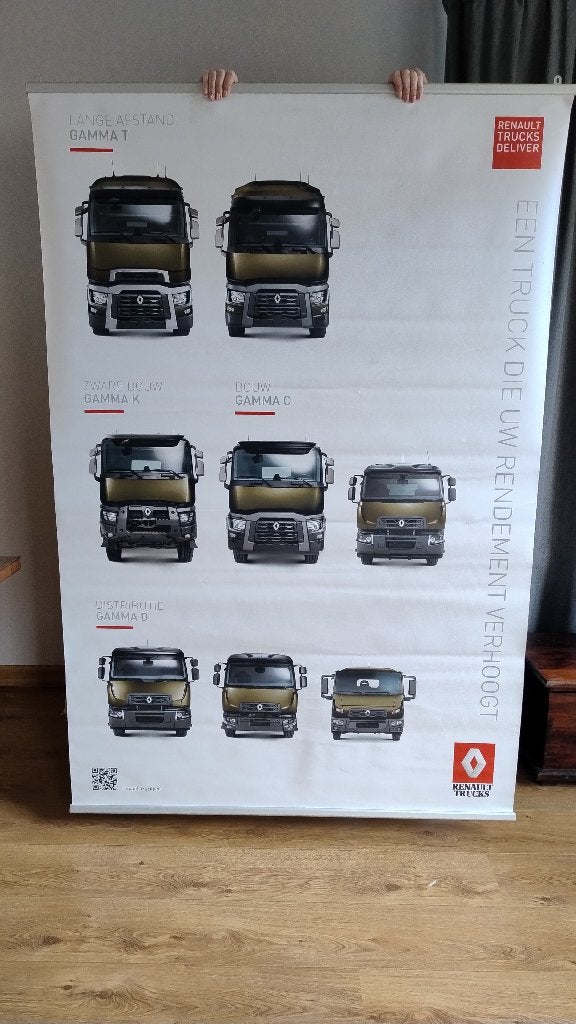 Vinyl Bedrijfsbanner vrachtwagen Renault Gamma 120cm x 180cm, Ophalen, Zo goed als nieuw, Reclamebord