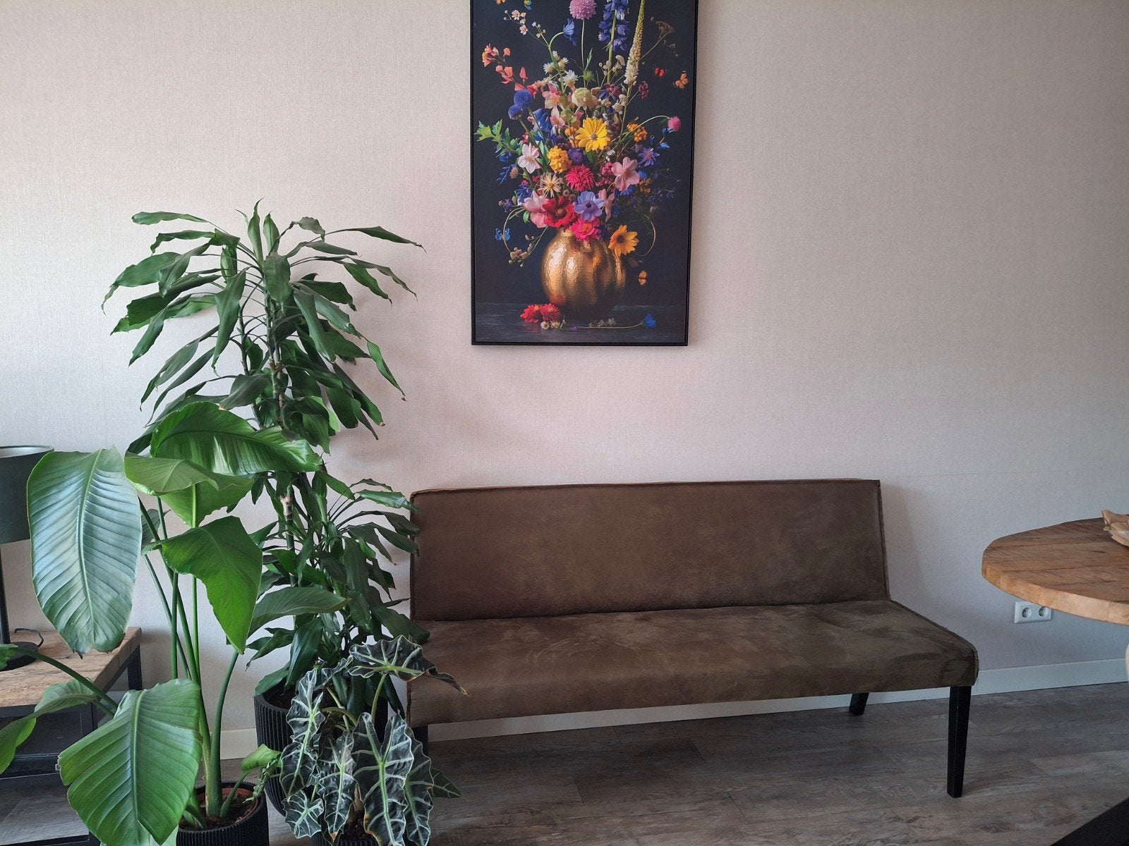 Be Pure Home eetbankje, 155 cm, donker groen, Ophalen, Gebruikt, Modern, Industrieel, Minder dan 75 cm