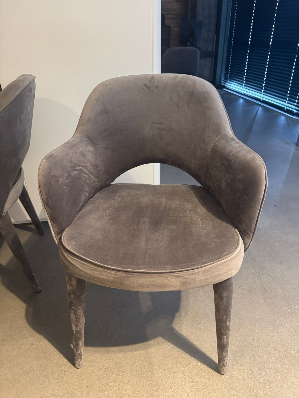 Pols Potten fauteuil - Grijs fluweel - 9 stuks, Gebruikt, Ophalen of Verzenden, Eén, Stof