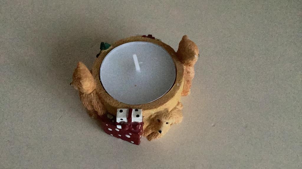 Waxinelichthouder kerst kerstdecoratie, hond, pakje, boom, Ophalen of Verzenden, Zo goed als nieuw