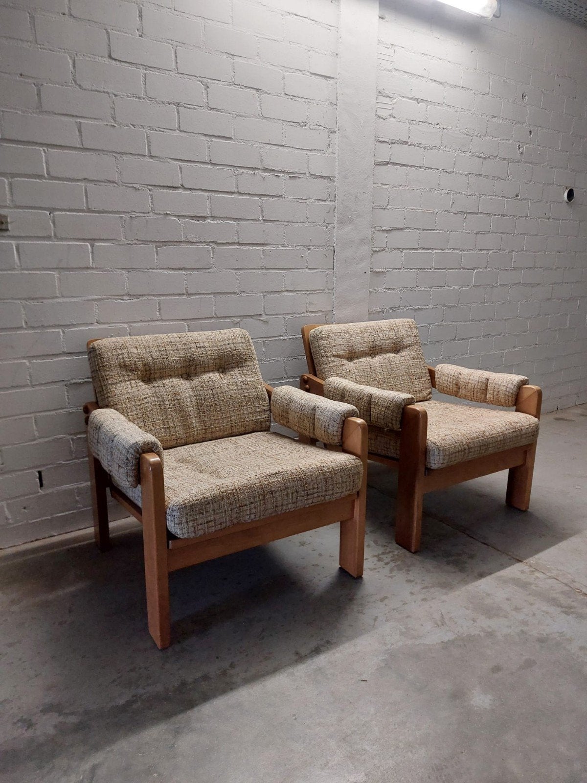 ⏹️Robuuste Mid-century Fauteuils (per stuk), Ophalen, Huis en Inrichting