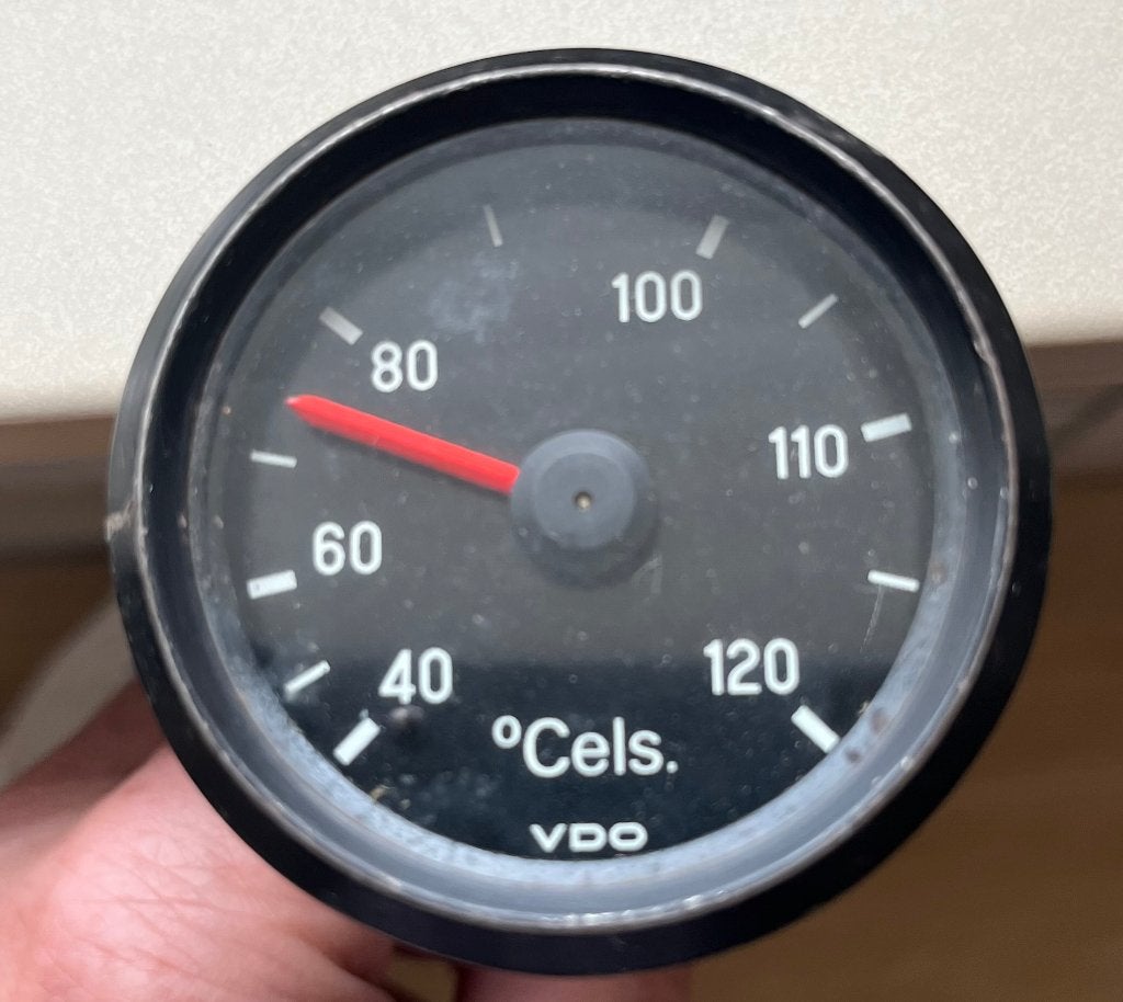 OUDE VDO WATER TEMPERATUUR METER +PEILSTOK SENSOR 120 graden, Ophalen of Verzenden, Gebruikt, Universele onderdelen
