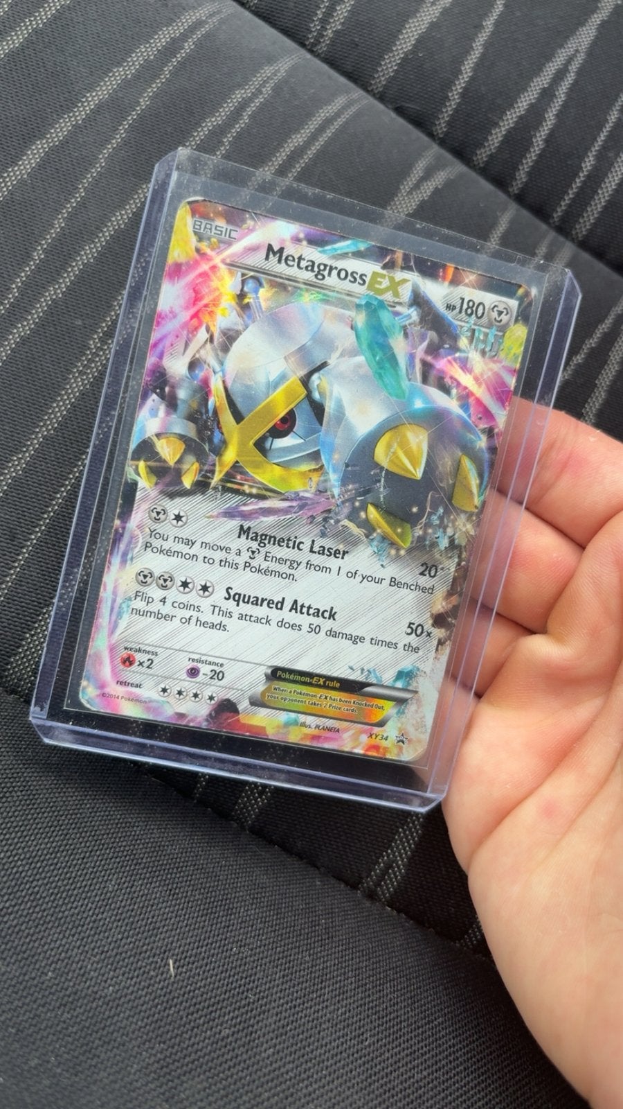 Shiny Metagross EX XY34 oude pokemon kaart 2014 X&Y, Hobby en Vrije tijd, Verzamelkaartspellen | Pokémon, Zo goed als nieuw, Ophalen of Verzenden