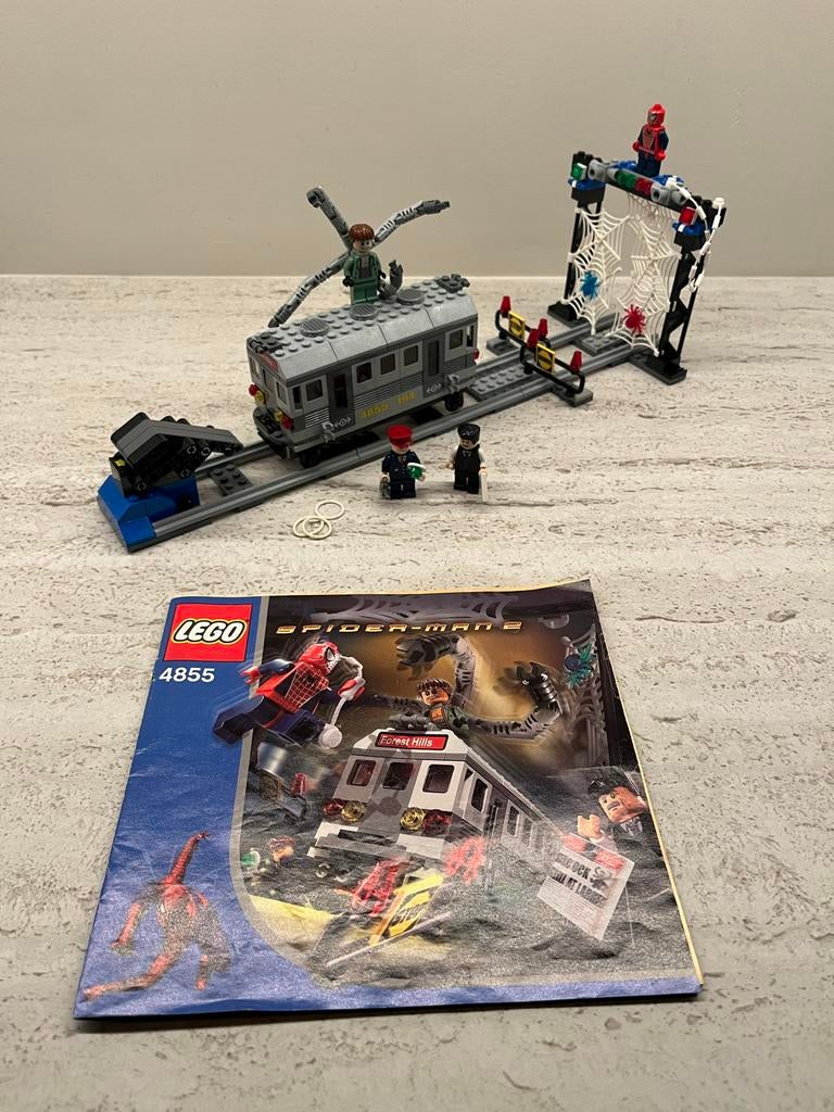 Lego Spider-Man 2: Doc Ock's Treinachtervolging (4855), Gebruikt, Overige thema's, Lego, Ophalen of Verzenden
