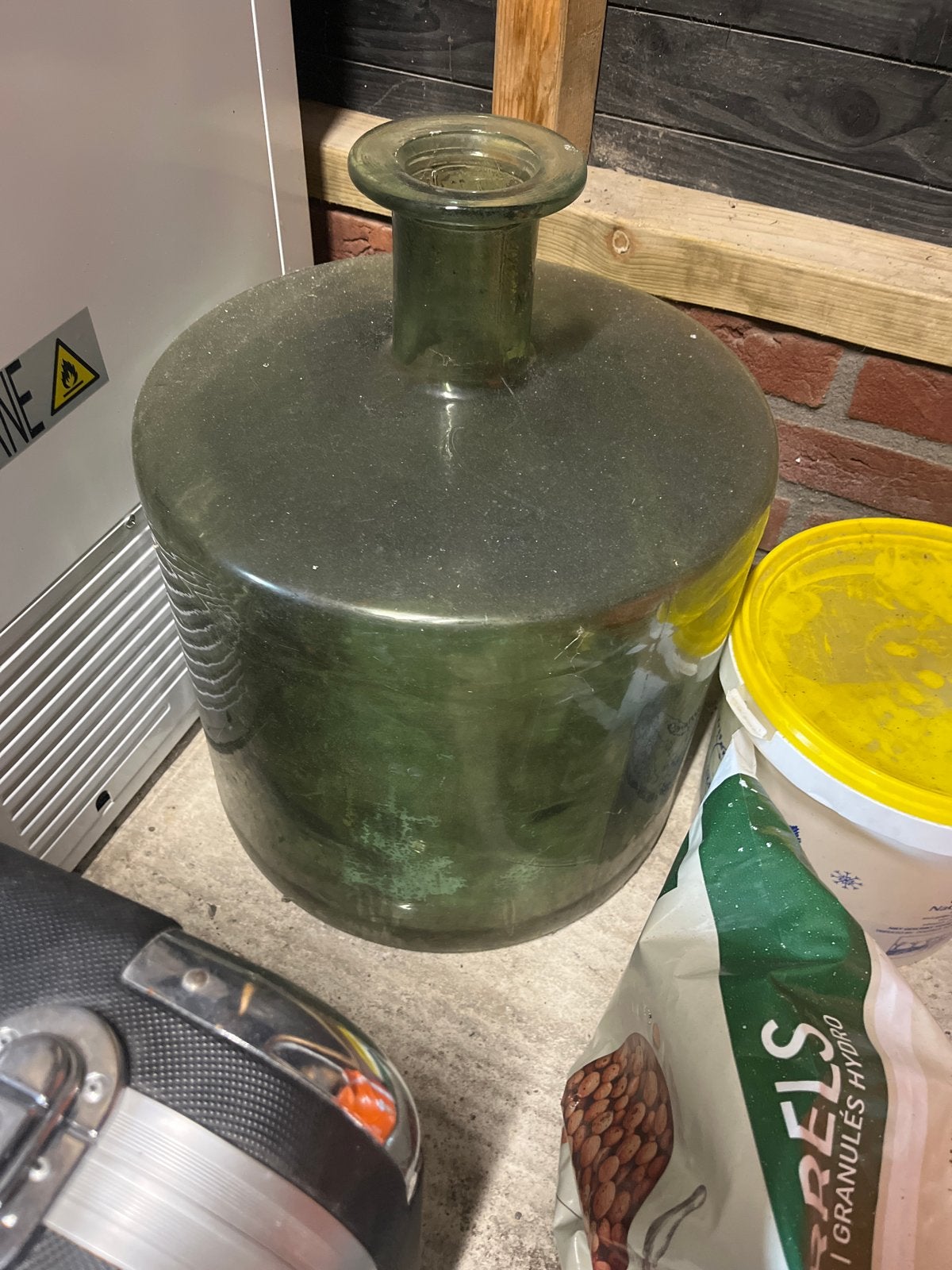 Grote groene glazen vaas, Antiek en Kunst, Ophalen