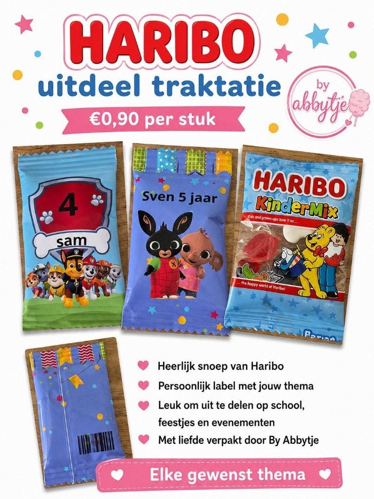 Haribo traktatie, Hobby en Vrije tijd, Ophalen of Verzenden, Nieuw, Feestartikel, Verjaardag