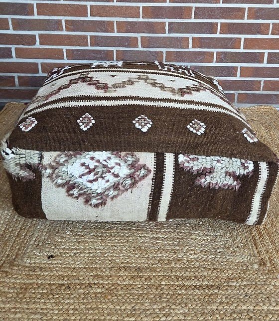 Marokkaanse vintage berber poef, poefs marokko, Ophalen of Verzenden, Nieuw, 50 tot 75 cm, 50 tot 75 cm