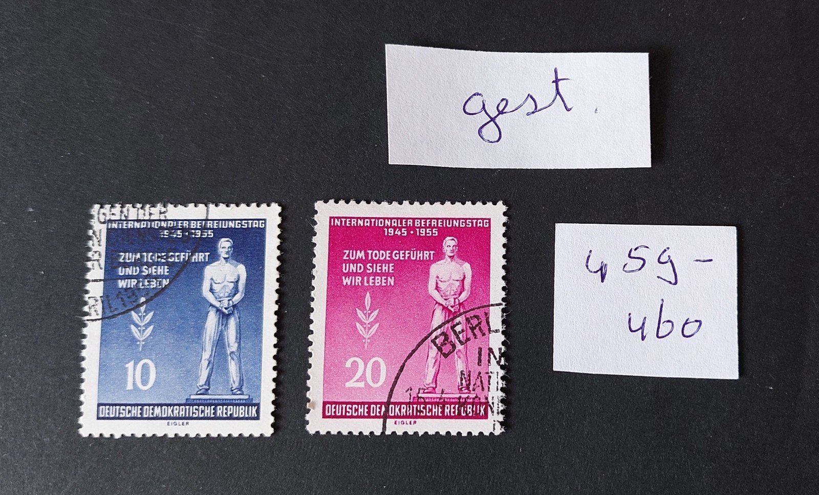 DDR postzegels 459-460, Postzegels en Munten, Postzegels | Europa | Duitsland, Ophalen of Verzenden, DDR