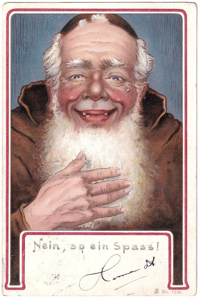Kaart 1904 - Geestelijke Monnik Humor Baard, Ophalen of Verzenden, Voor 1920, Gelopen, Overige thema's