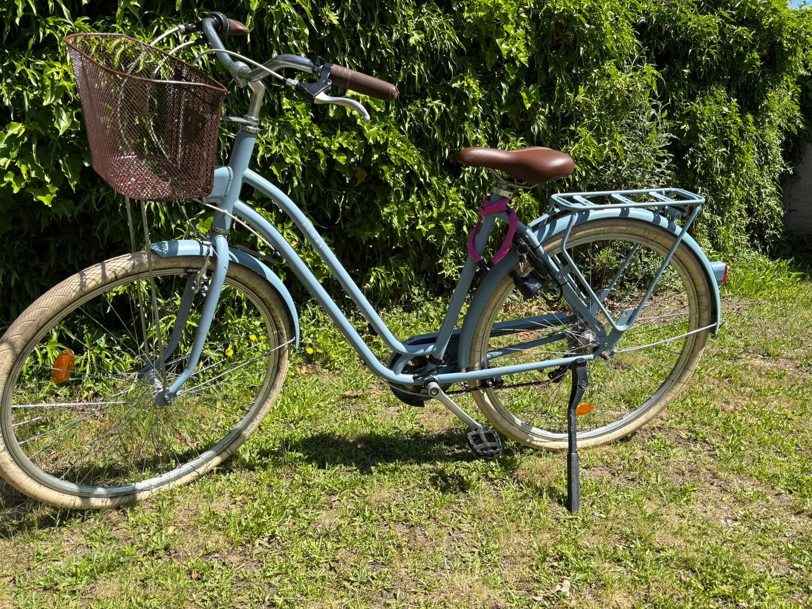 Lichtblauwe dames fiets, Terugtraprem, Gebruikt, Versnellingen, 0 zitjes