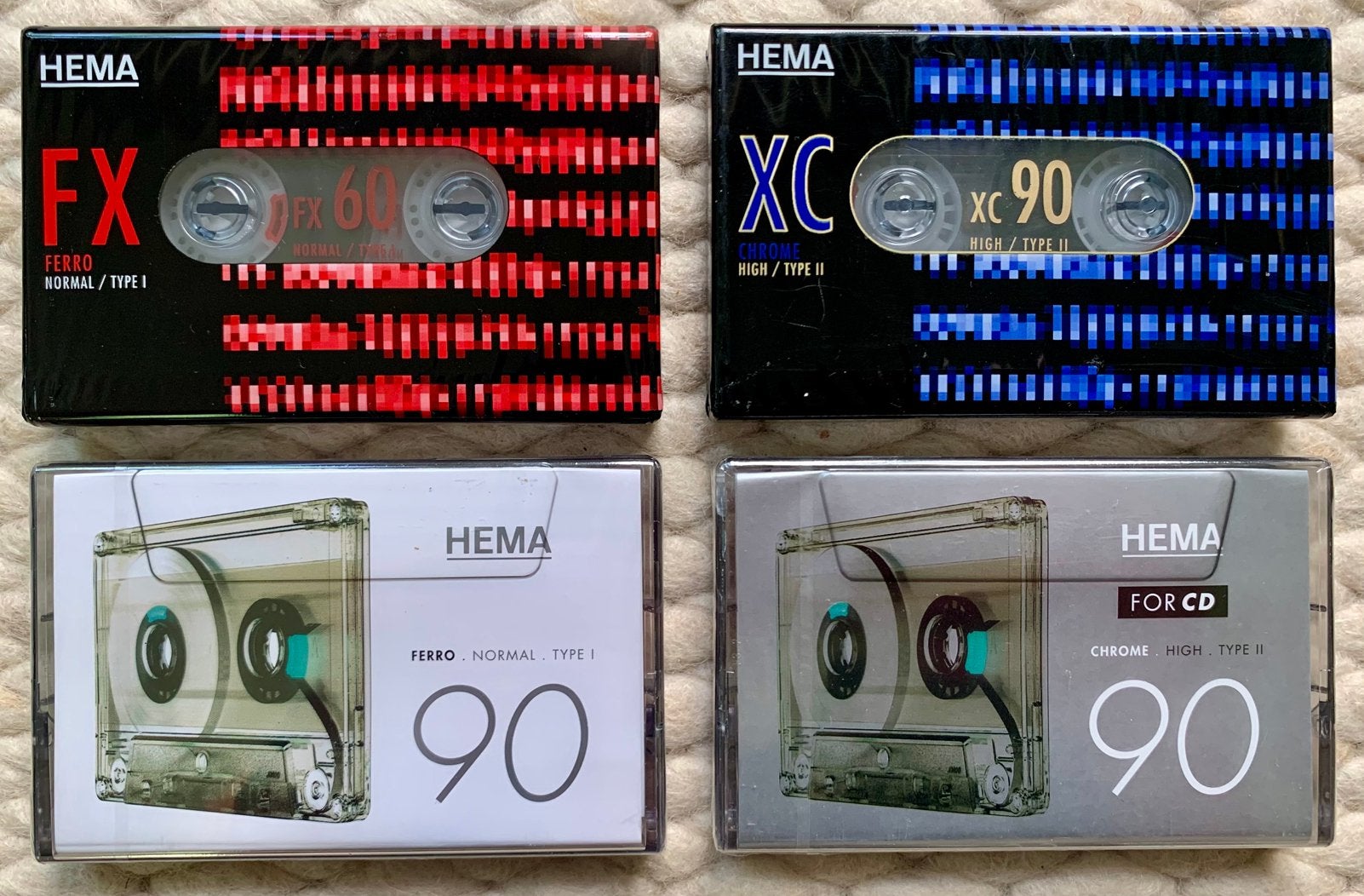 4x NOS HEMA cassettebandjes FX XC Ferro Chrome 60 90 ‘NIEUW’, 2 t/m 25 bandjes, Ophalen of Verzenden, HEMA, Nieuw in verpakking