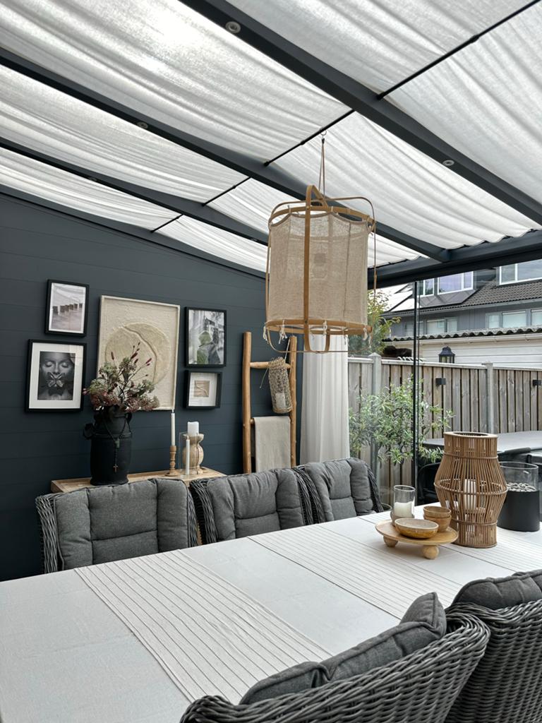 Schaduwdoeken set voor overkapping 5x3m, Gebruikt, Overige typen, 450 cm of meer, Ophalen of Verzenden