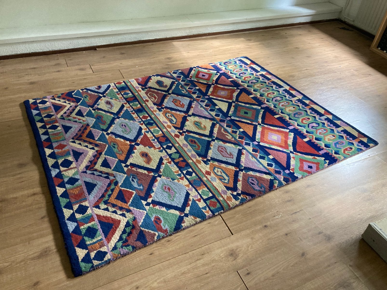 Handgeweven wollen vloerkleed Bijenkorf, Ophalen, 150 tot 200 cm, 200 cm of meer, Zo goed als nieuw