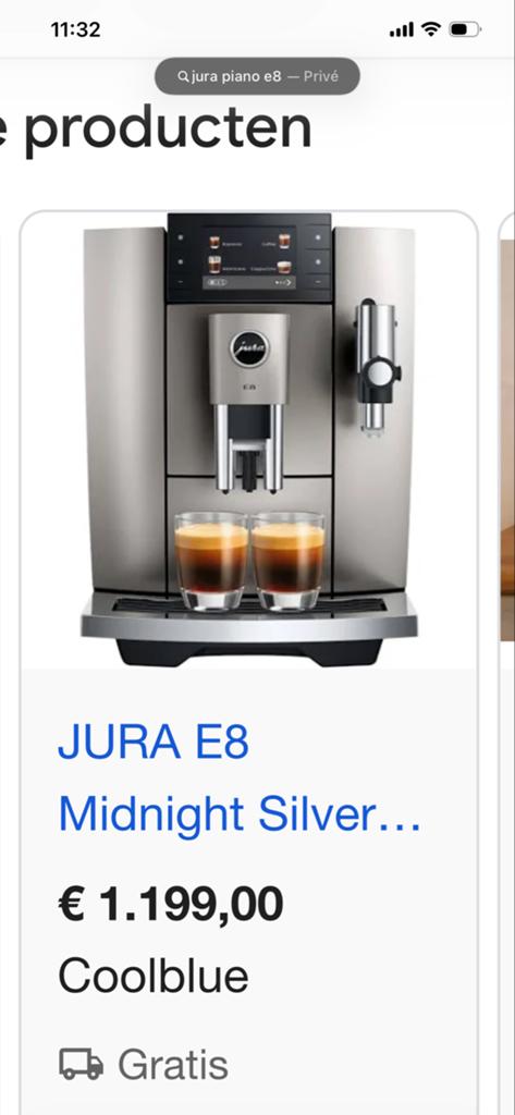 Jura E8 EC, Ophalen of Verzenden, Zo goed als nieuw