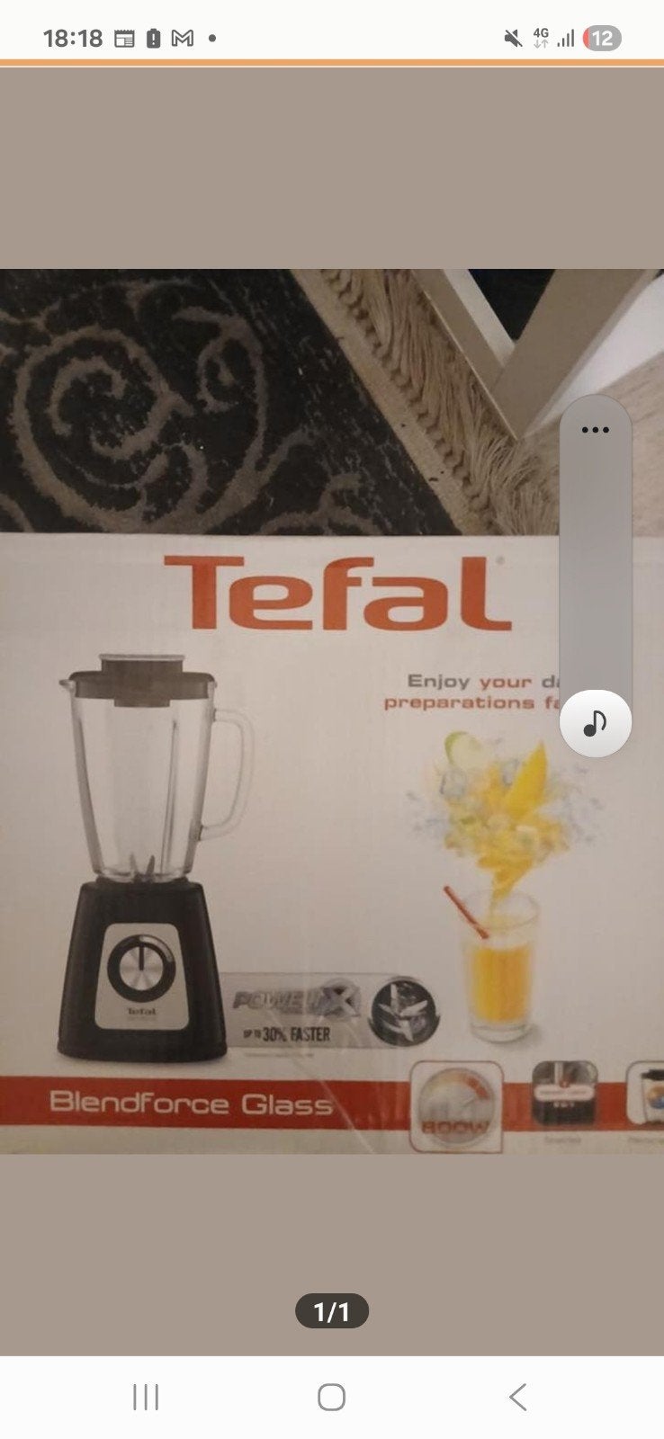 Tefal BlendForce Glass Blender 800W, Verzenden, Gebruikt, Blender