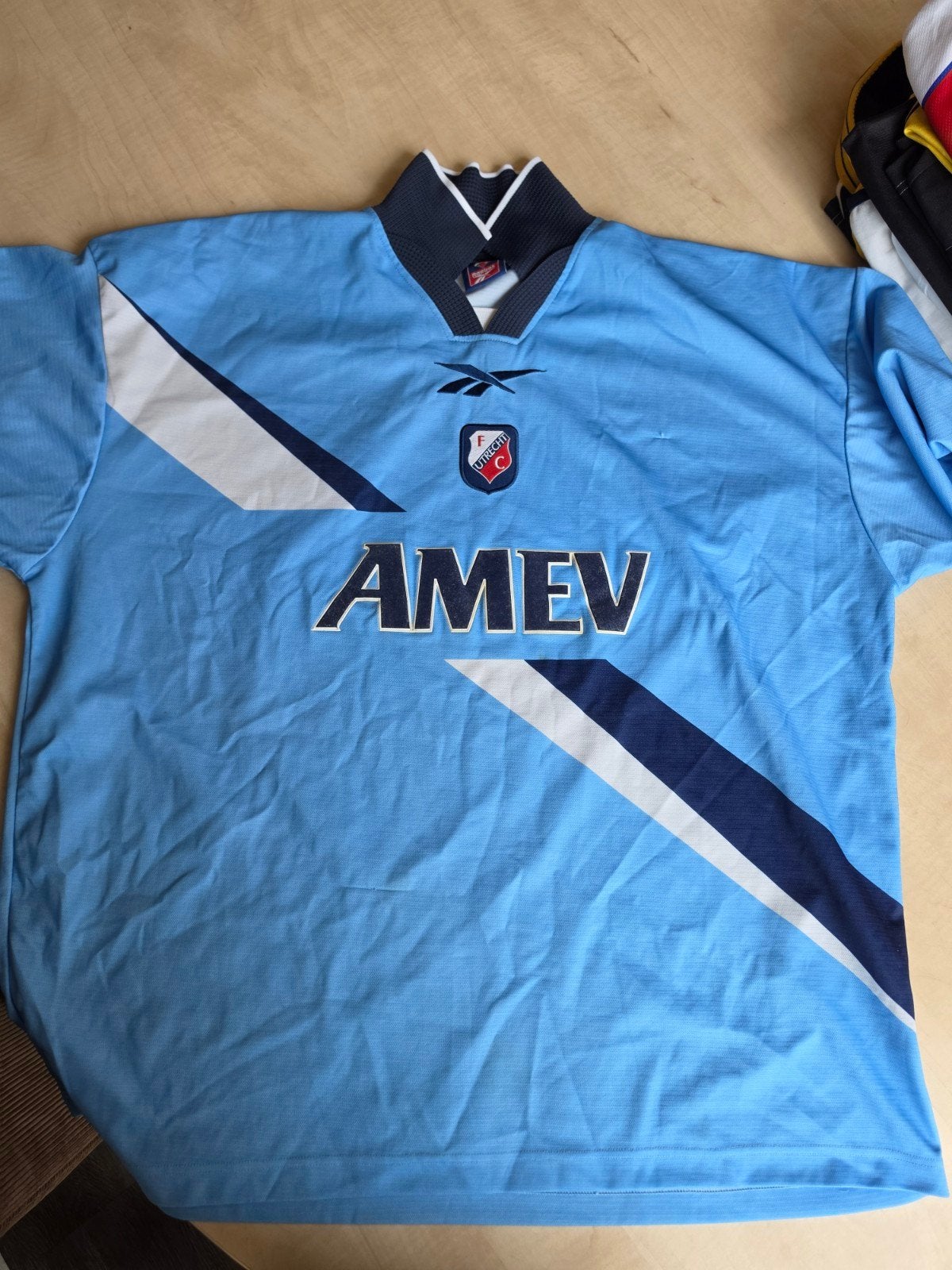 FC Utrecht Reebok AMEV Thuisshirt Maat 50/52 (L) 1999-2000, Maat 52/54 (L), Blauw, Ophalen of Verzenden, Reebok