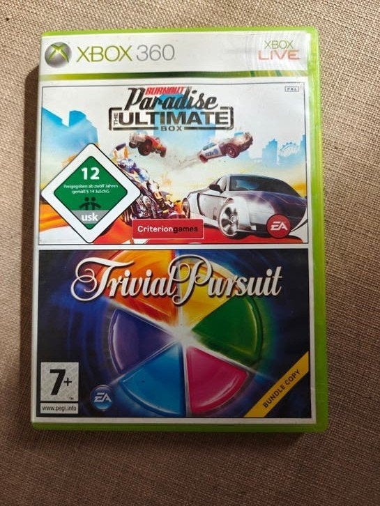 Burnout Paradise Ultimate Box + Trivial Pursuit (Xbox 360), 1 speler, Racen en Vliegen, Ophalen of Verzenden, Zo goed als nieuw