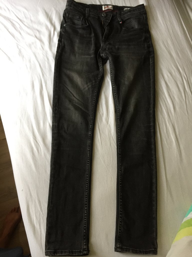 Vingino 170 skinny jeans spijkerbroek denim zwart, Broek, Gebruikt, Jongen of Meisje, Ophalen of Verzenden