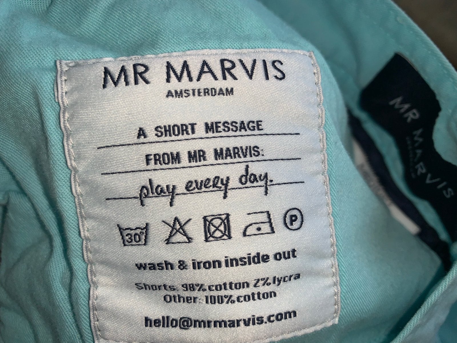 Mr Marvis The Aquaramas shorts in turquoise, maat M, Ophalen of Verzenden, Zo goed als nieuw, Overige kleuren