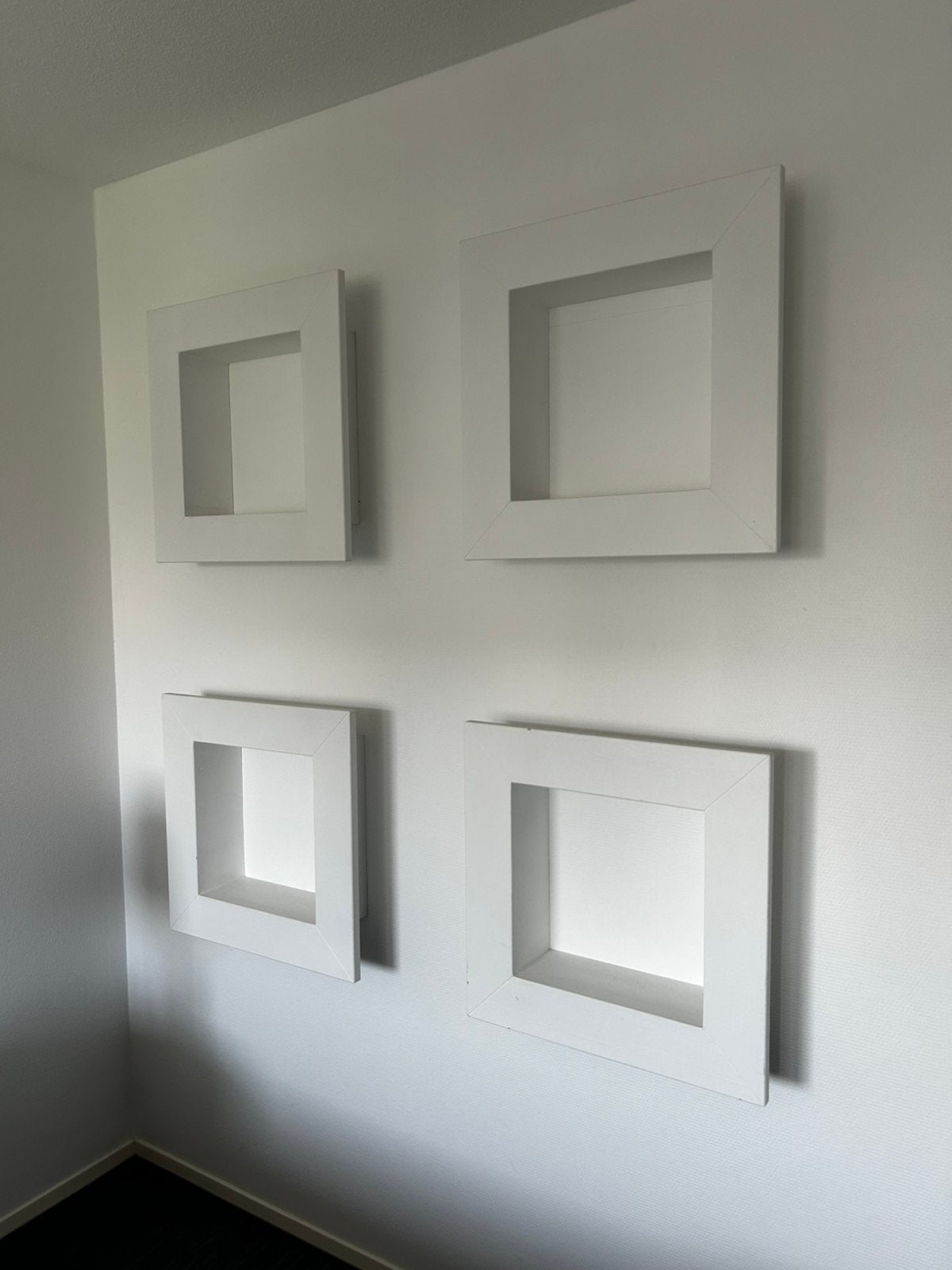 Decoratieve wand kubussen 4x, Ophalen, Hout, Gebruikt, Beige