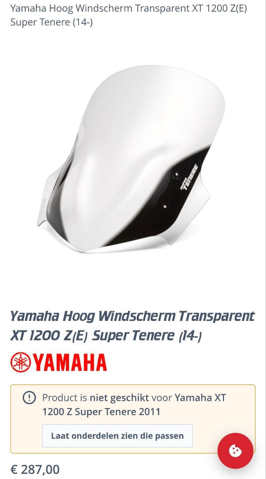 xt 1200 z windscherm, Motoren, Ophalen of Verzenden, Nieuw