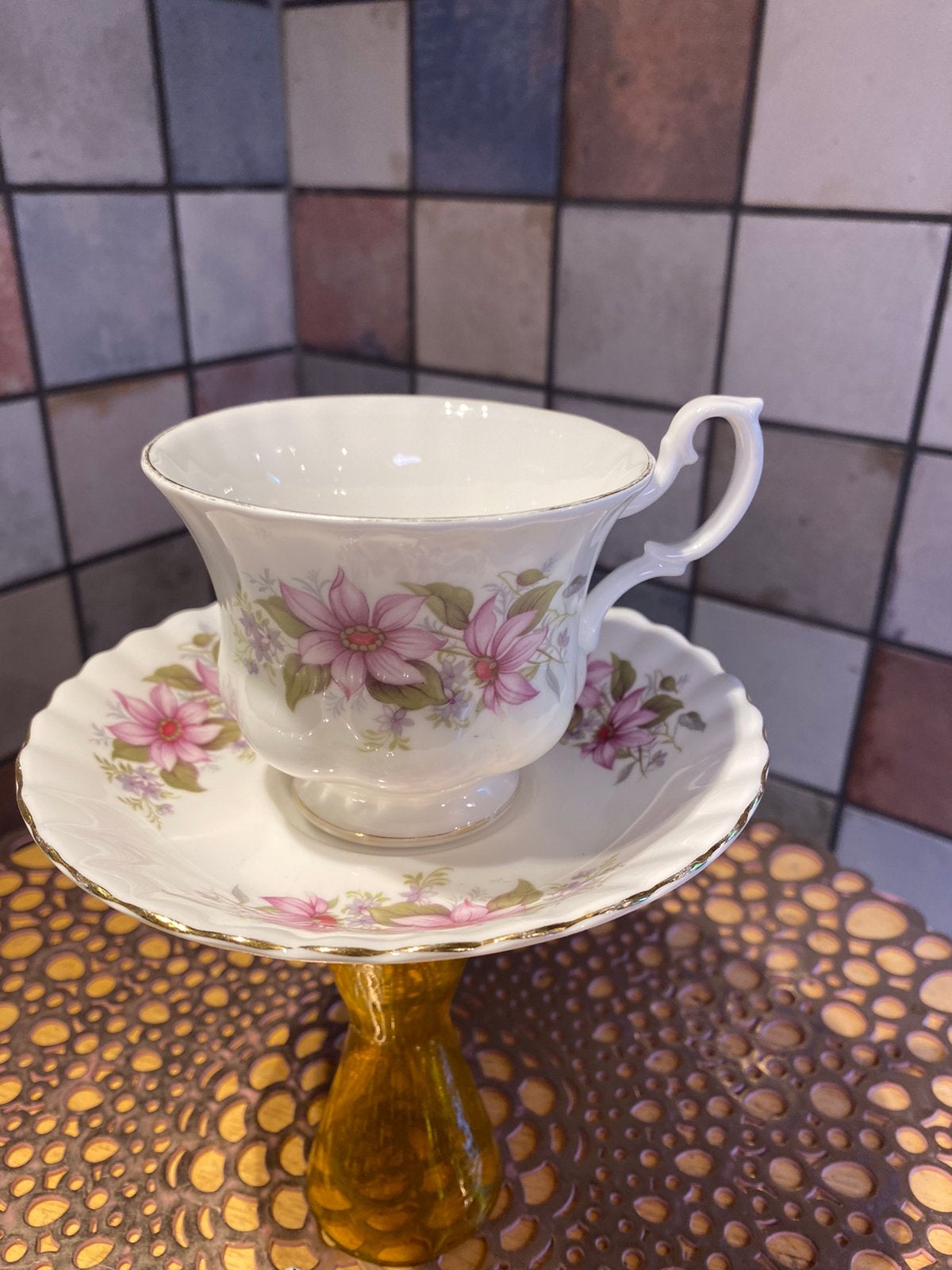 Royal Albert,bone China,England,vintage kop en schotel,rose, Ophalen of Verzenden