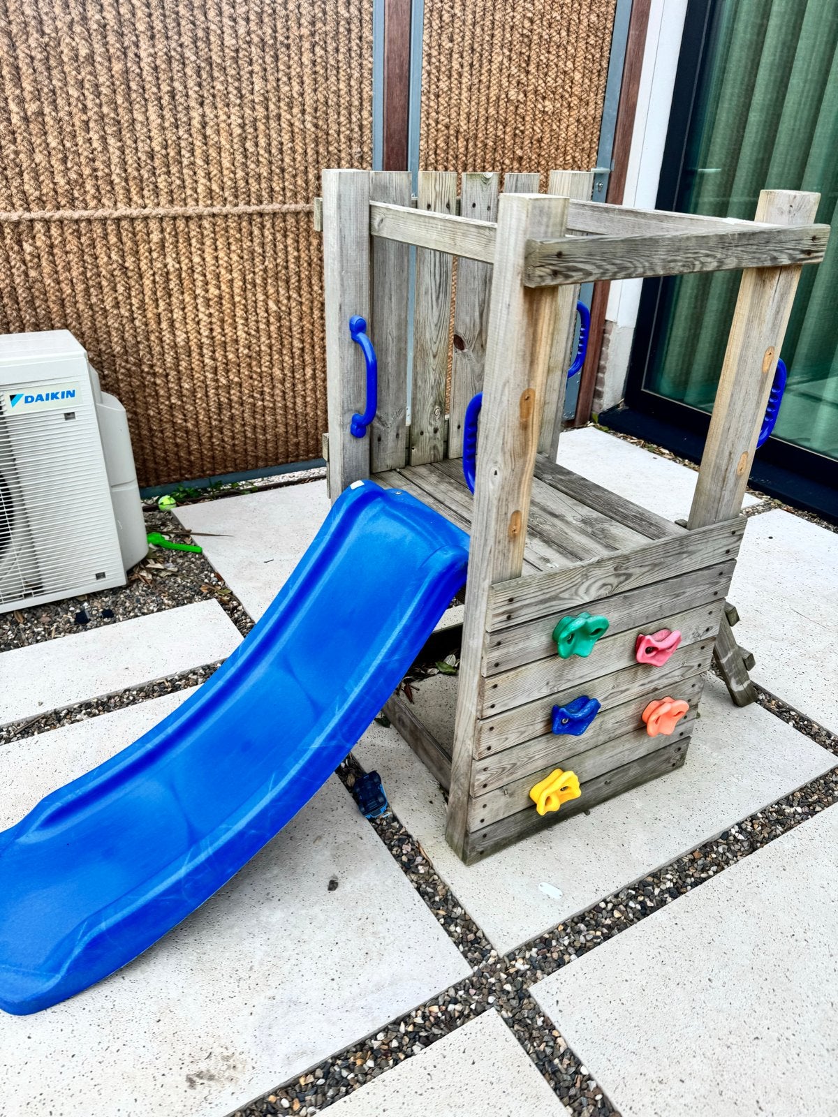 Compact speeltoestel met glijbaan en klimwand, Ophalen, Gebruikt, Glijbaan