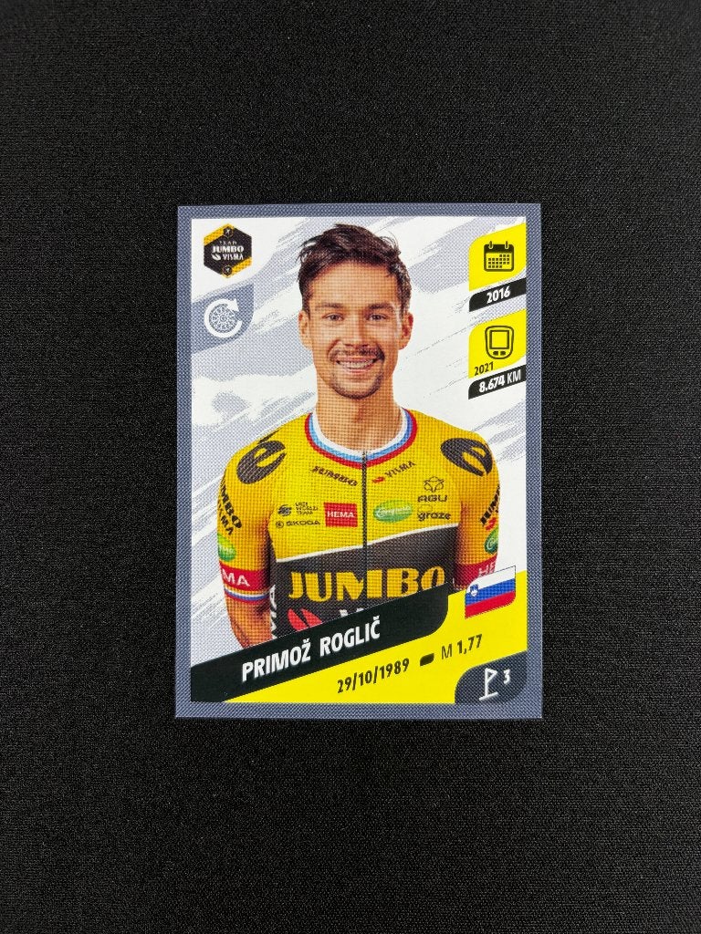 Primoz Roglic Panini Tour de France 2022 Sticker Jumbo Visma, Verzenden, Zo goed als nieuw, Overige sporten, Poster, Plaatje of Sticker