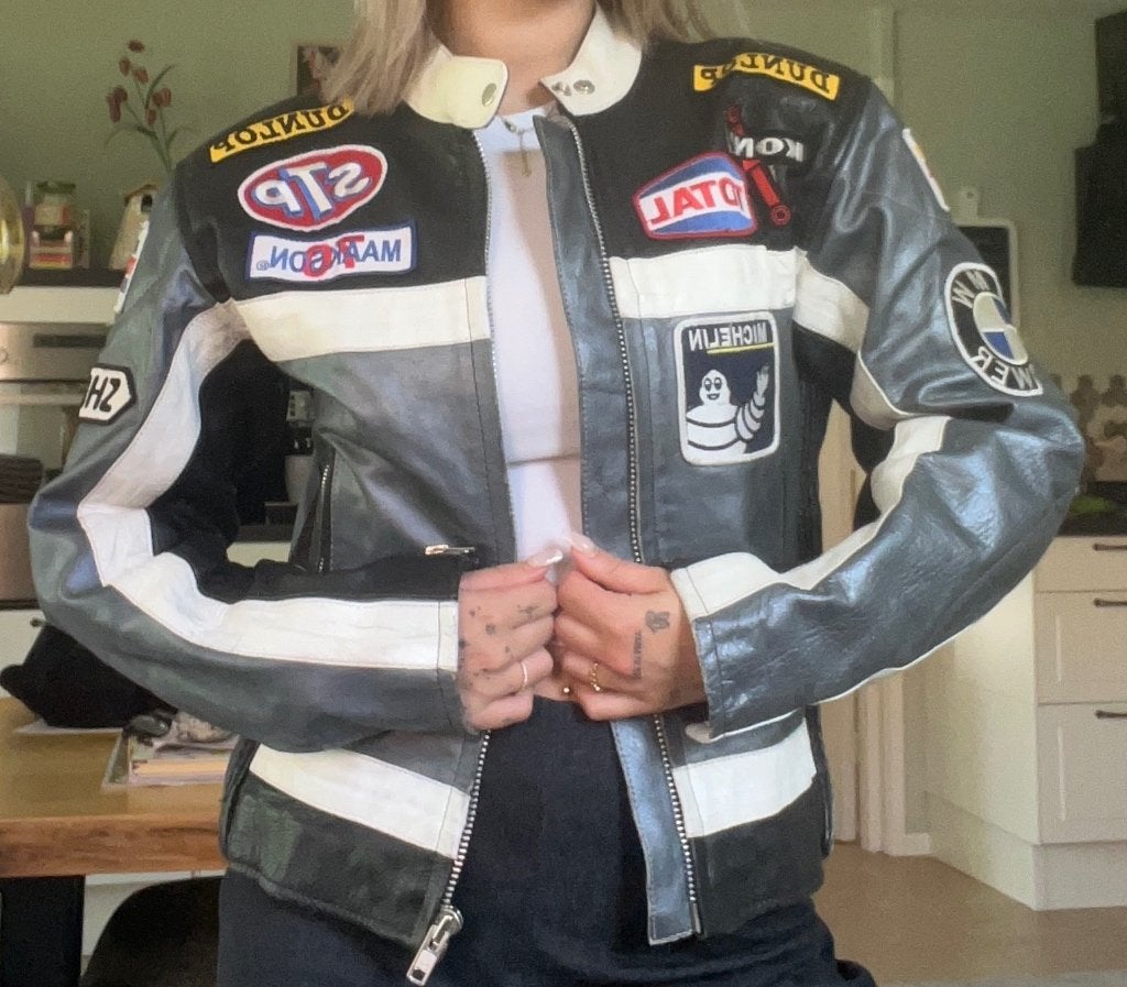 Vintage motor jas, Jas | leer, Ophalen of Verzenden, Dames, Maakson